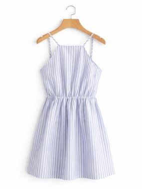 4/$20➡️  Chic Blue & White Striped Dress with Open Back & Tie – Plus Size 2X GUC
